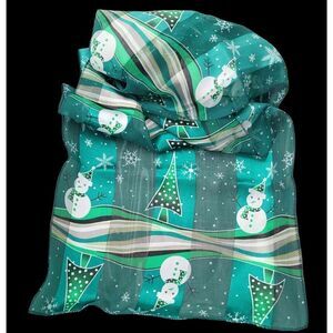 Christmas scarf black - snowmen